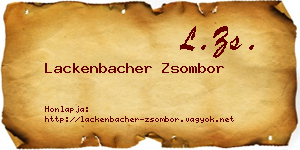 Lackenbacher Zsombor névjegykártya